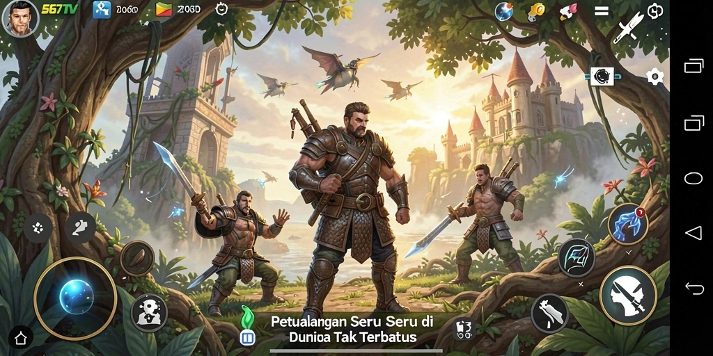 Tampilan gameplay 567TV dalam dunia petualangan yang menantang.