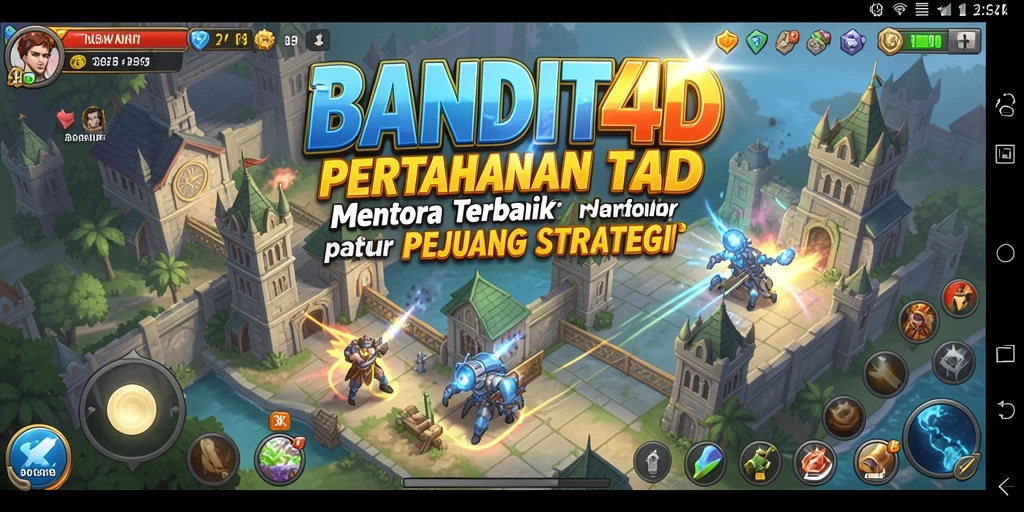 Tampilan gameplay BANDIT4D yang mendebarkan dalam pertempuran Tower Defense.