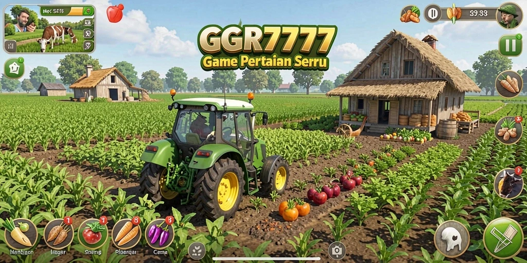 Gameplay seru di GGR7777 saat mengelola pertanian.