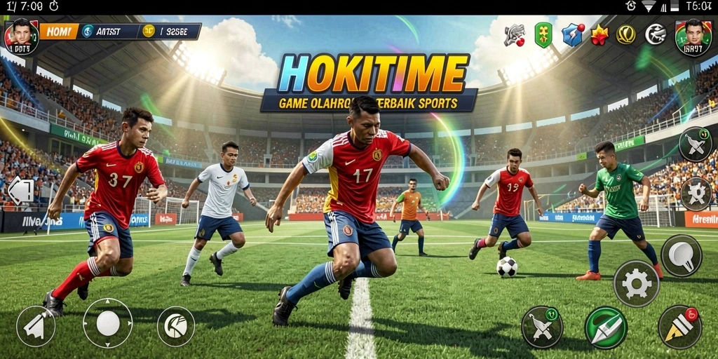Screenshot HOKITIME yang menampilkan pengalaman seru bermain olahraga.