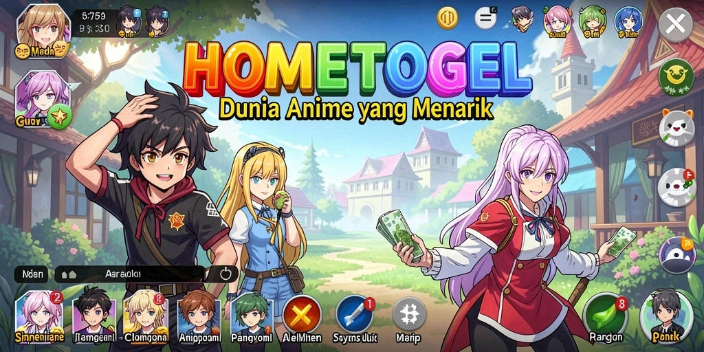 Tampilan gameplay memukau dari HOMETOGEL dengan aksi anime yang mendebarkan.