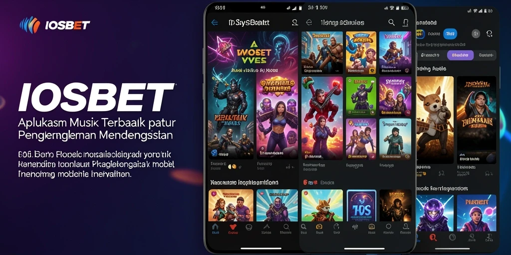 Screenshot utama IOSBET menampilkan berbagai fitur menarik dalam aplikasi musik.