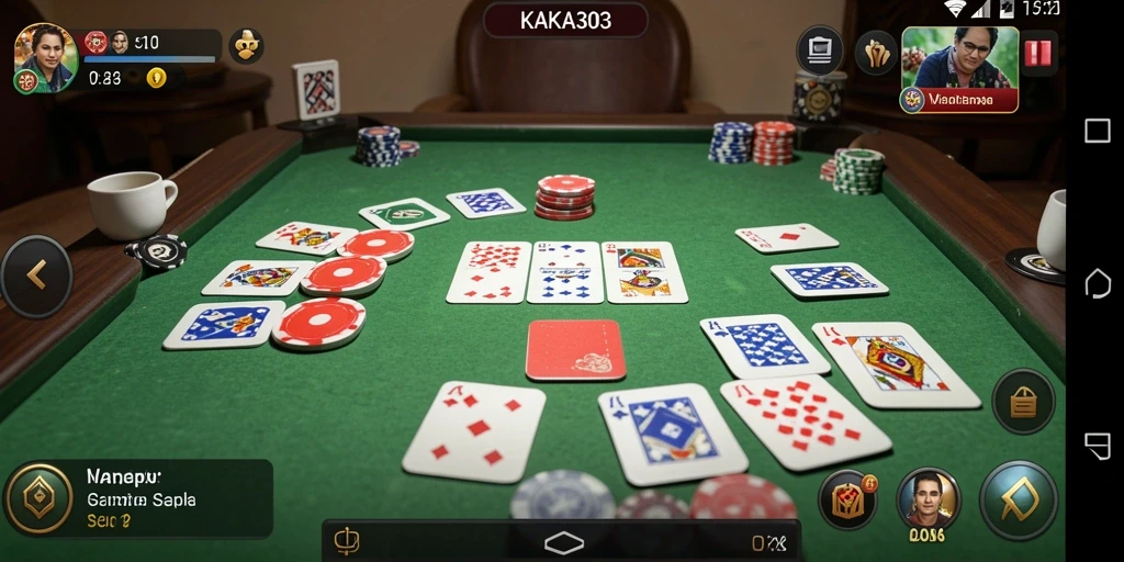 Gameplay seru KAKA303 dengan teman-teman dalam permainan Gaple.