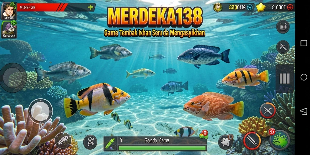 Tampilan permainan Tembak Ikan yang seru dan penuh warna.