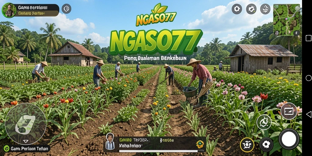 Tampilan gameplay menarik dari NGASO77 yang menampilkan aktivitas pertanian.