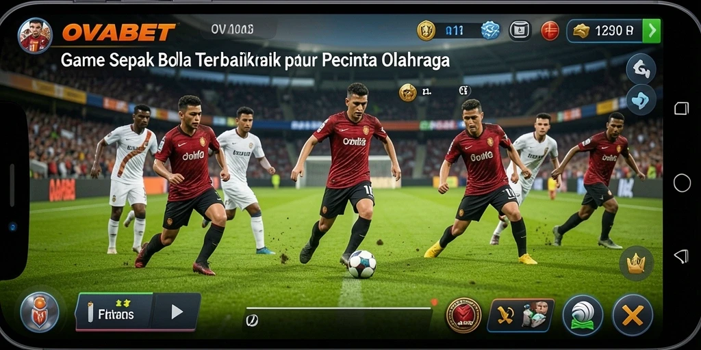 Tampilan menarik dari gameplay sepak bola yang mendebarkan.