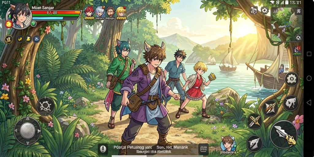 Tangkapan layar dari gameplay PG11 yang memukau dan penuh warna.