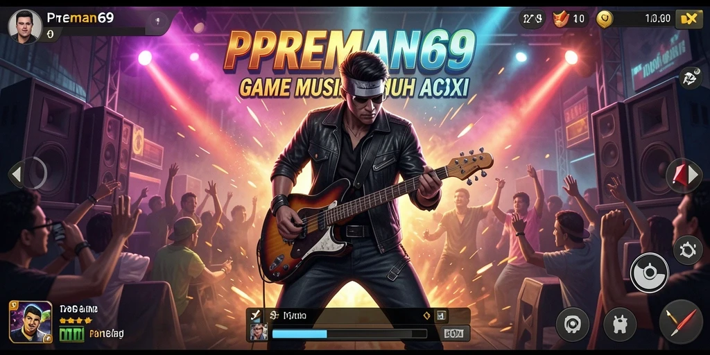 Tampilan screenshot utama PREMAN69 menampilkan keseruan gameplay musik.