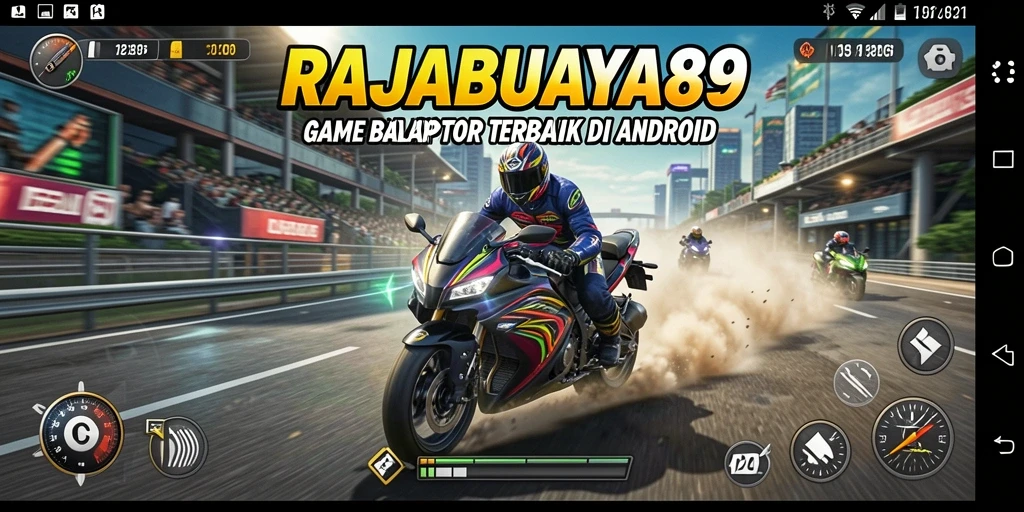 Tampilan menarik dari gameplay balap motor RAJABUAYA89 yang penuh aksi.