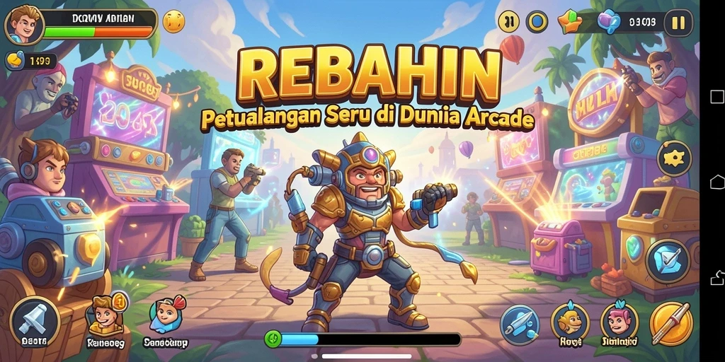 Screenshot gameplay REBAHIN yang menampilkan aksi arcade yang seru.