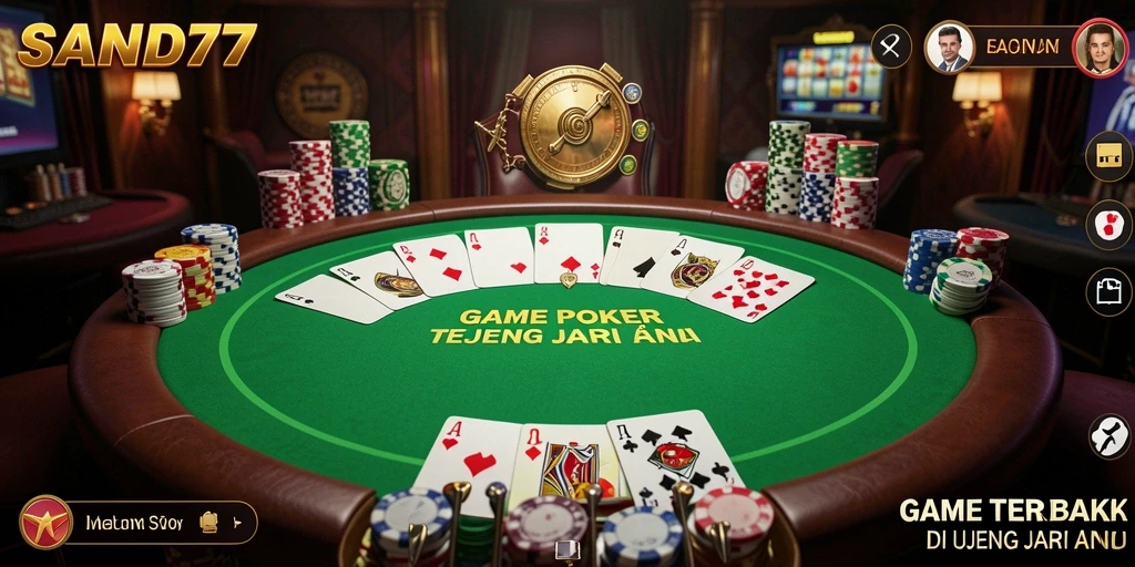Tampilan gameplay poker yang mendebarkan di SAND77.