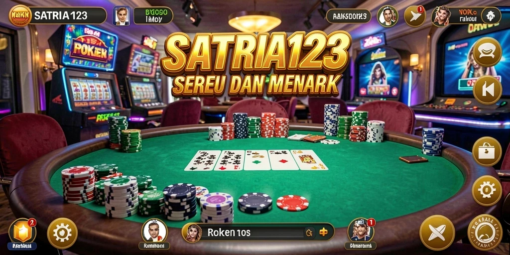 Tampilan gameplay Poker yang mendebarkan di SATRIA123.