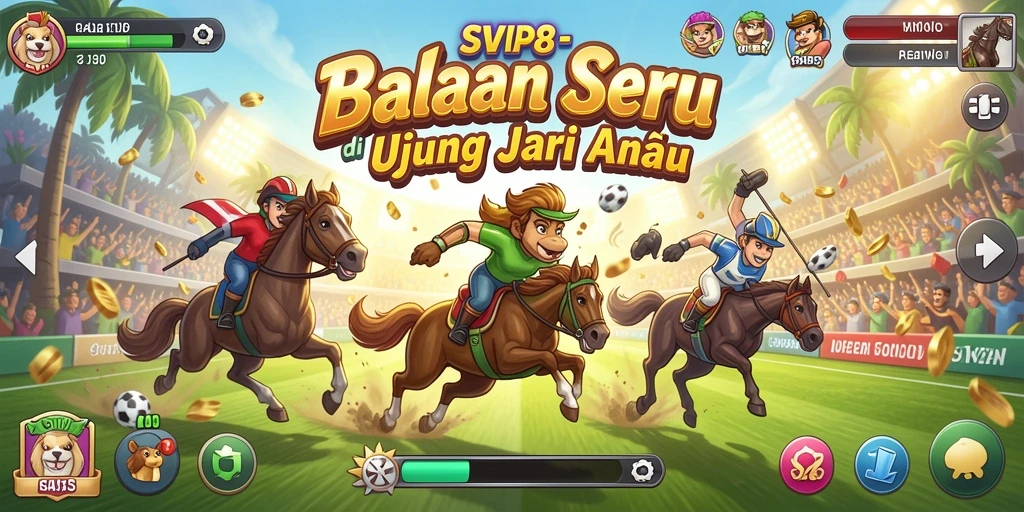 Tampilkan gameplay seru SVIP8 yang penuh aksi balapan.